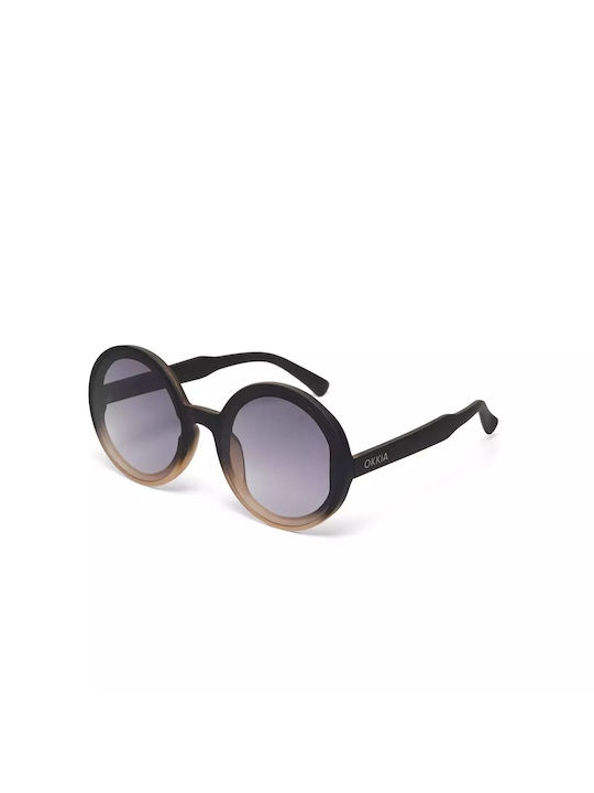 Okkia Monica Woman Sunglasses with Black Frame and Black Gradient Lens OK014BP