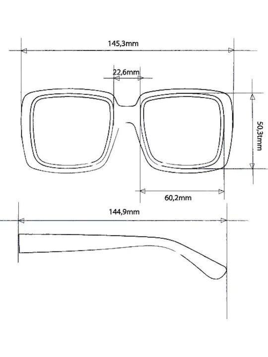 Okkia Alessia Woman Sunglasses With Brown Tartaruga Horn-Rimmed Frame And Brown Lens OK027CH