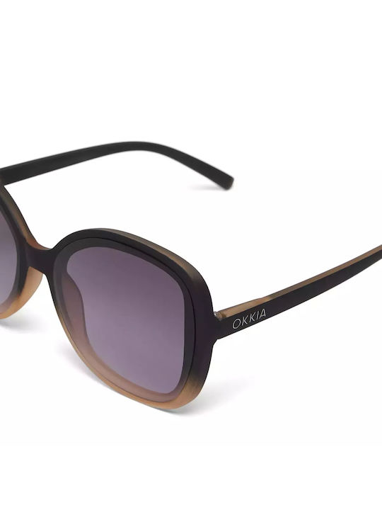 Okkia Anna Women's Sunglasses with Black Plastic Frame and Black Lens OK019BP
