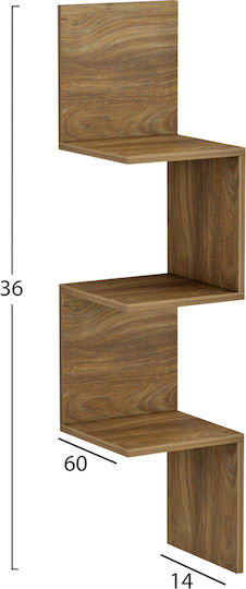 Eckregal Wand Illusion Beige 25x25x105.4cm