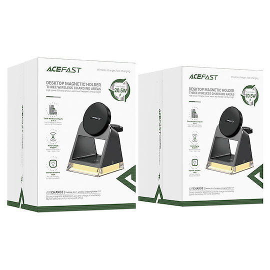 Acefast Încărcător Wireless (Qi Pad) 15W Negruς (E17)