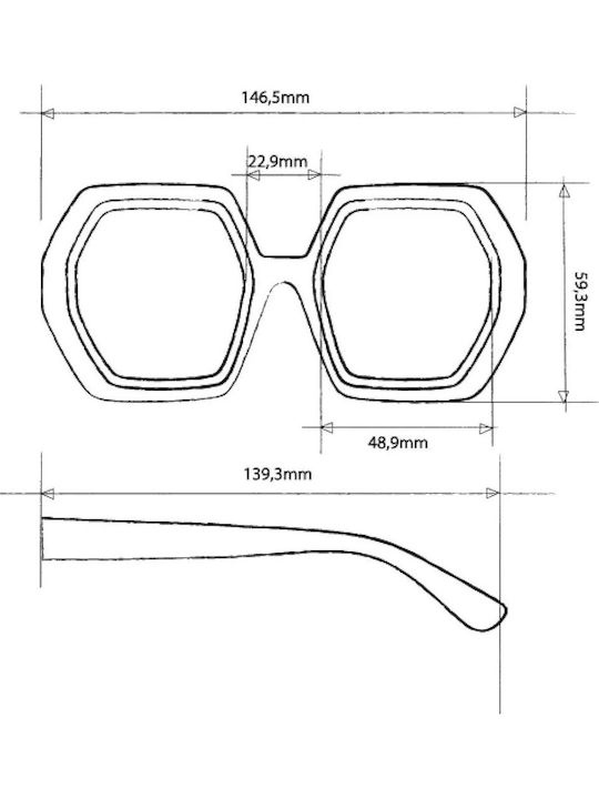 Okkia Emma Women's Sunglasses with Brown Tartaruga Plastic Frame OK015PH