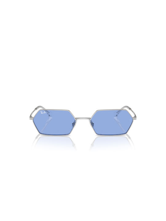 Ray Ban Sonnenbrillen mit Silber Rahmen und Blau Linse RB3728 003/80