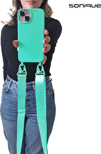 Sonique Strap Back Cover Σιλικόνης 0.5mm με Λουράκι Γαλάζιο (Redmi Note 8)