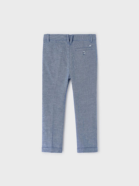 Mayoral Kids Chino Linen Trousers cyan