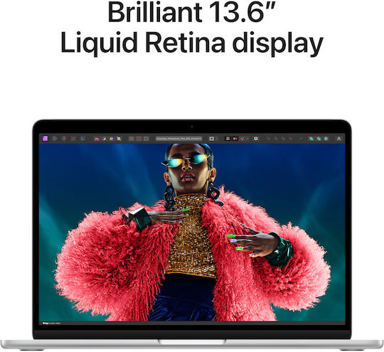 Apple MacBook Air 13" 2024 13.6" Retina Display M3 8-Core 8GB 512GB SSD 10-Core GPU with Charger 35W Dual Port Silver English UK Keyboard