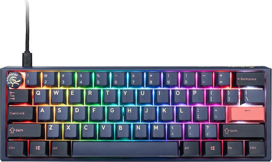 Ducky One 3 Mini Gaming Μηχανικό Πληκτρολόγιο 60% με Cherry MX Ergo Clear διακόπτες και RGB φωτισμό (Αγγλικό US) Cosmic Blue