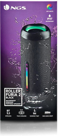 NGS Roller Furia 2 Waterproof Bluetooth Speaker 15W with Radio and Battery Life up to 9 hours Black