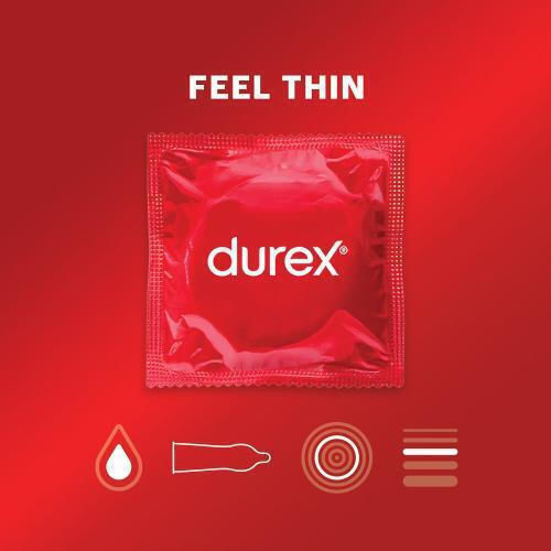 Durex Προφυλακτικά Feel 3τμχ 56mm Λεπτά για Φυσική Αίσθηση Natural