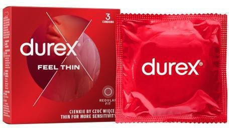 Durex Προφυλακτικά Feel 3τμχ 56mm Λεπτά για Φυσική Αίσθηση Natural