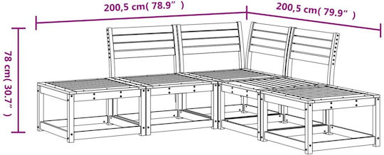 Set Cameră De Zi Pentru Exterior 5 Piese Albe