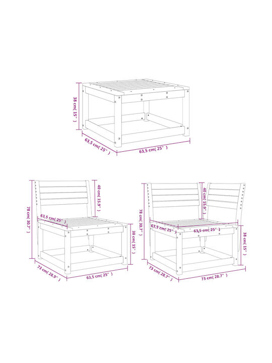 Set Cameră De Zi Pentru Exterior 5 Piese Albe