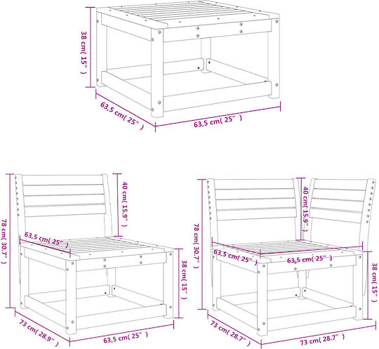 Set Cameră De Zi Pentru Exterior 5 Piese Albe