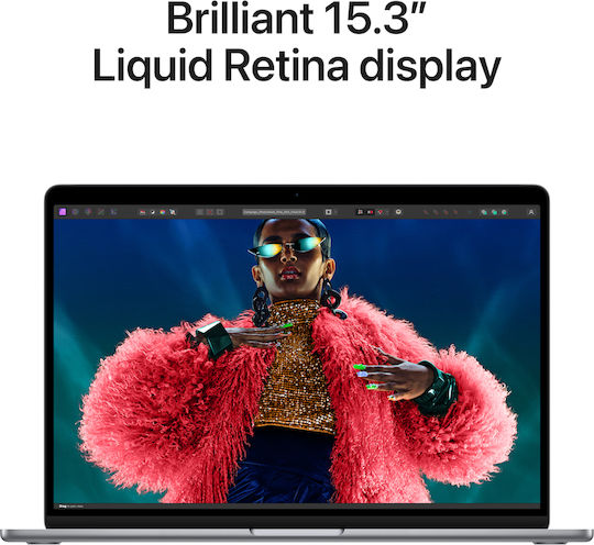 Apple MacBook Air 15" (2024) 15.3" IPS Panel Retina Display (M3-8-ядрен/8GB/512GB SSD/10-ядрен GPU) с 35W Двоен Зарядно Устройство Space Gray (Английски Великобритания Клавиатура)