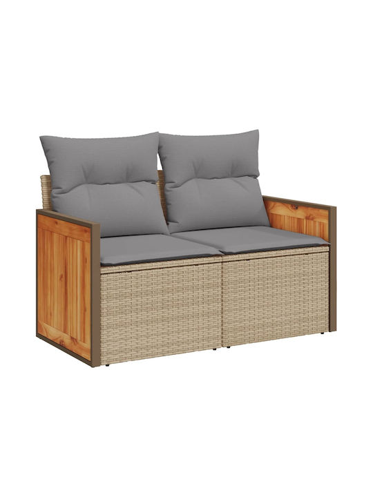 vidaXL Tree-Seater Outdoor Rattan Sofa with Cushions 55x55x69cm