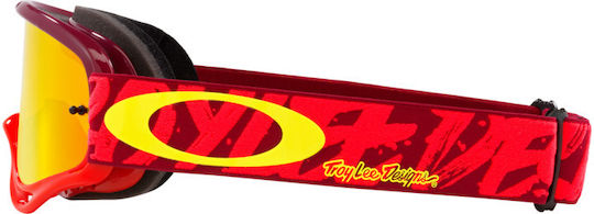 Oakley Oo7029 702975 O Frame Mx Troy Lee Design Painted Red Fire Iridium