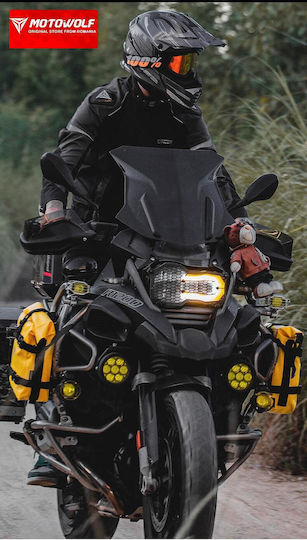 Geantă impermeabilă pentru motocicletă cu capacitate ajustabilă 5-8l, Motowolf, atașament cadru motocicletă, universal, material Plato 500d, galben
