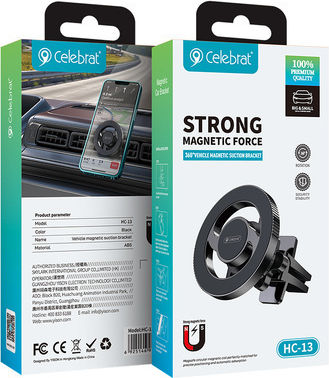 Celebrat Suport Auto pentru Telefon cu magnet Neagră