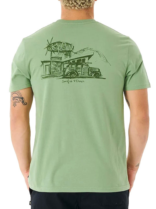 Rip Curl S/s T-shirt Keep On Trucking Tee - Light Green