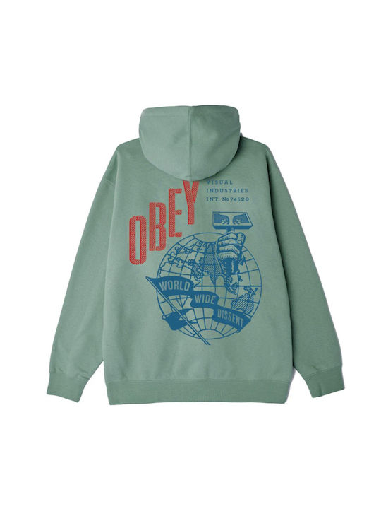 Obey Hoodie Hammer Globe Premium - Faded Jade