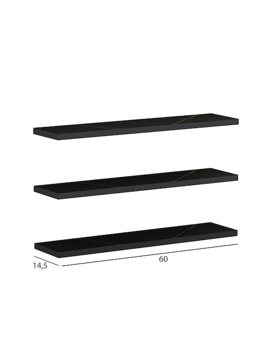 Raft de perete Fb98966.13 melamină în marmură neagră 60x14.5 cm