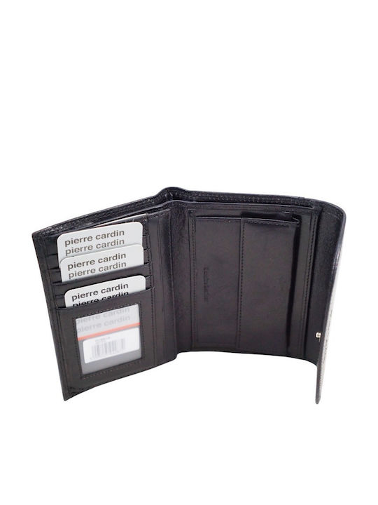 Damen Leder Brieftasche Pierre Cardin 10 Schwarz Schwarz
