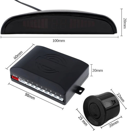 8 Parking Sensors, Display, Control Unit, Set
