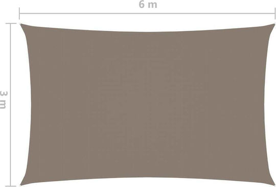 vidaXL Rectangular Shade Sail Beige with PU Coating 3x6m