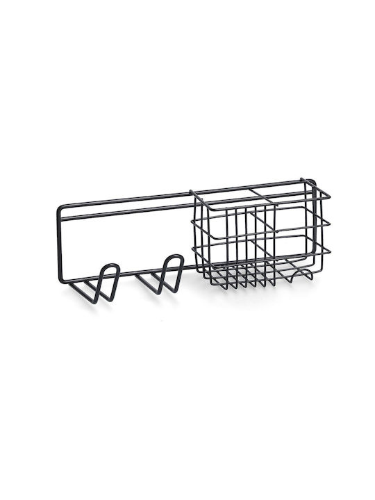 Zeller Bathroom Shelf, Metal, 27x9.5x8.7, Black