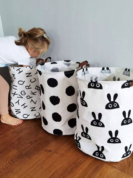 Laundry Basket, Zola®, Funny Pattern, Black Bunnies, 43x37 Cm