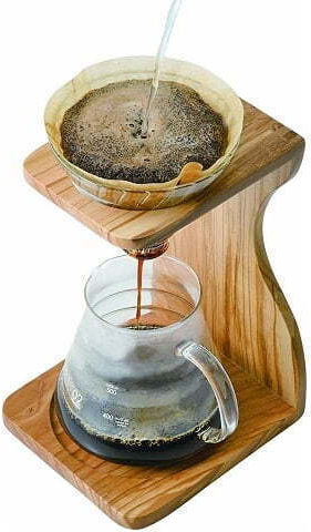 Hario V60 Olive Wood Pour Over Set Γυάλινο Καφέ