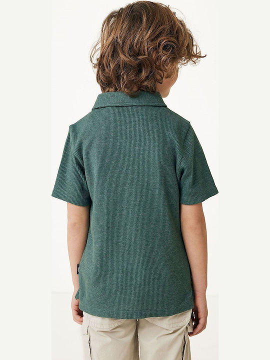 Mexx Fashion Kinder Polo Bluse Grünlich Blau Mf007101041b