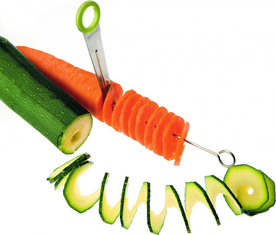Ibili-accesorii Feliator spiralat, oțel inoxidabil/plastic, 12 cm, argintiu/verde