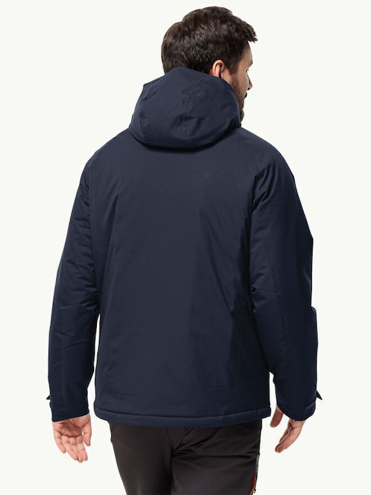 Jack Wolfskin Herren Winter Jacke Lässig Wasserdicht Blau