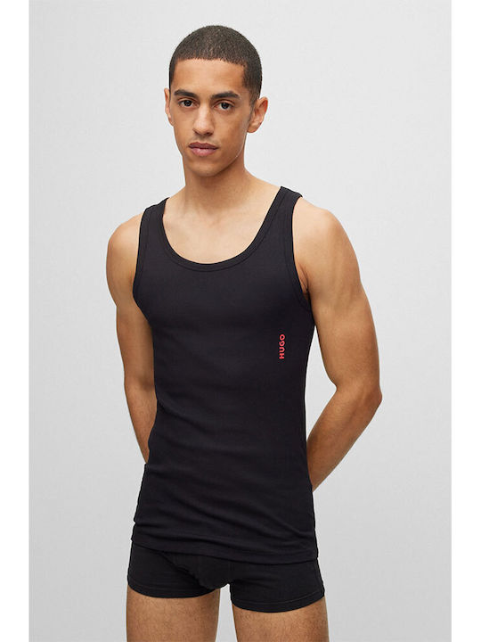 Herren Tanktop Slim Fit 2er-Pack Hugo 50469790-350 Schwarz Oliv