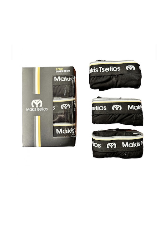 Makis Tselios Ανδρικά Boxer 3 Τεμάχια Διαφορά Χρώματα Ελαστικά