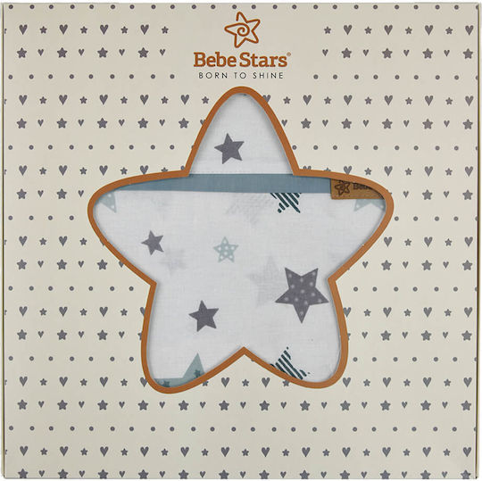 3-Piece Sheet Set Grey Stars 201-184 Bebe Stars