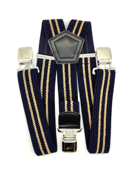 Tirantes Shades In Dark Blue and Beige Color 4cm - T149