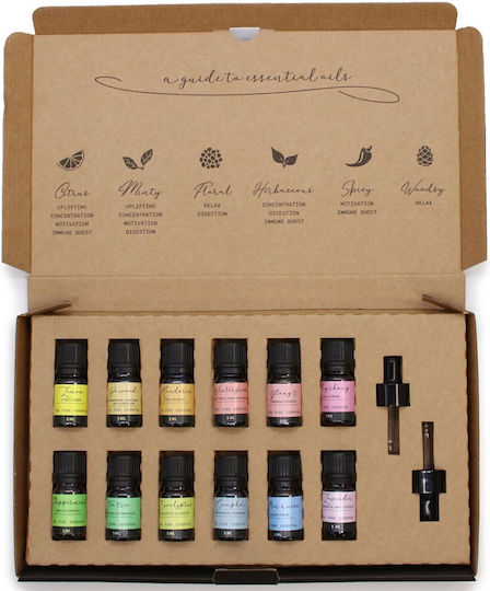 Aromatherapy Set Pure Essential Oils Σετ Με 12 Αιθέρια Έλαια 5ml