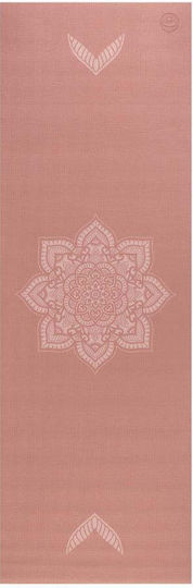 Bodhi Yoga Mat Leela With Line "mehndi Mandala" - Rose Tan 183 X 60 Cm, 4.5 Mm Weight: 1,4 Kg