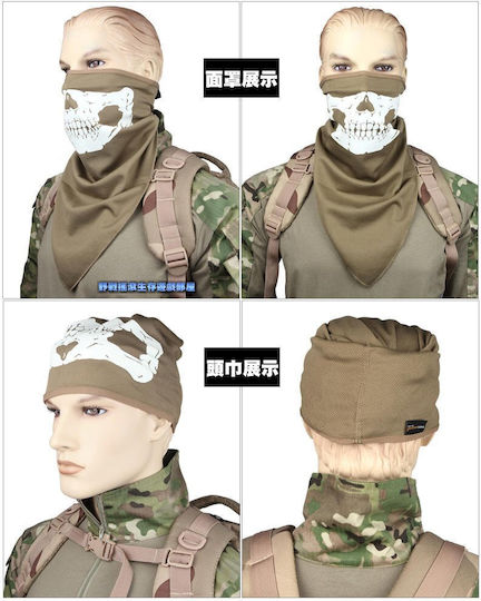 Reiter Ausschnitt mit Nekrozephale Abdeckung bis zu der Haut in Khaki Camo Farbe Hkkm1