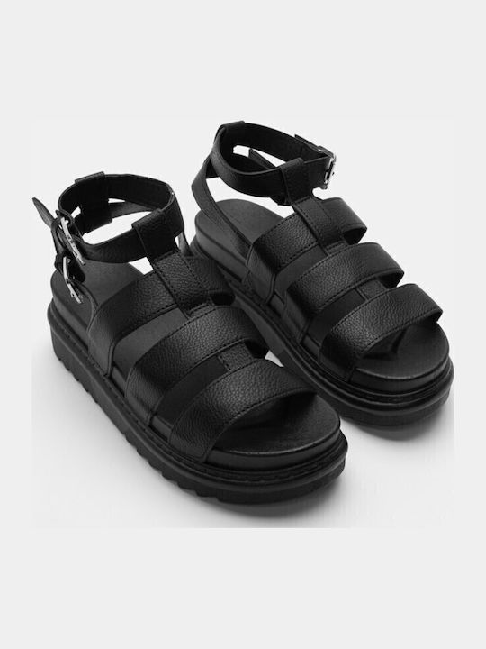 Gladiator-Plattformen mit Doppel-Schnallen 4110901-schwarz