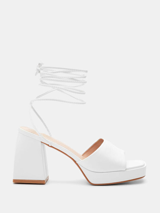 Lace Up Platform Sandals 4109604-white