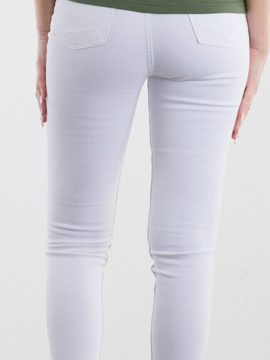 Blugi de damă cu croială slim White