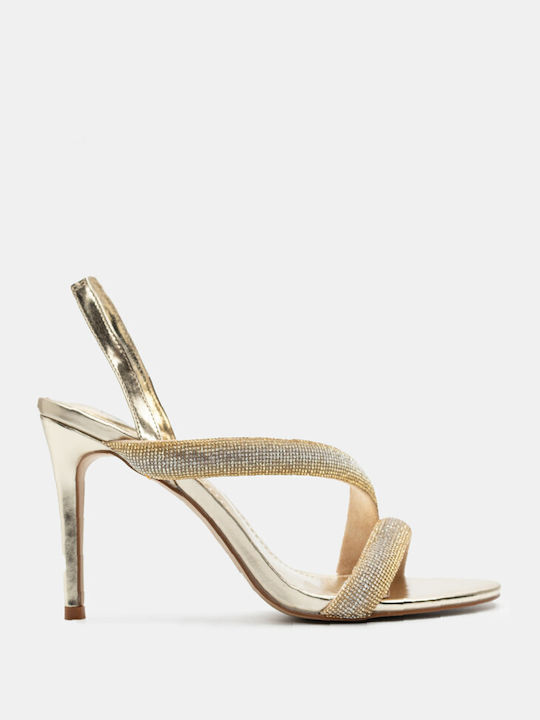 Sandals With Braided Strap & Strass 4090209-gold