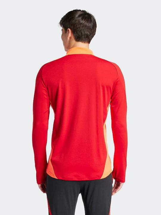 Adidas Tiro 24 Competition Herren Sportliches Kurzarmshirt Ausschnitt mit Reißverschluss Rot