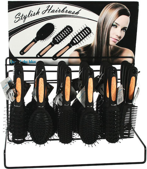 Hair Brush Black/Natural Plastic 18cm In 6 types