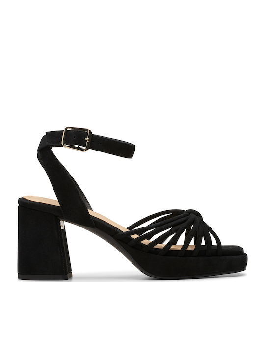 Clarks - Ritzy75 Faye Black Suede Women's Sandals