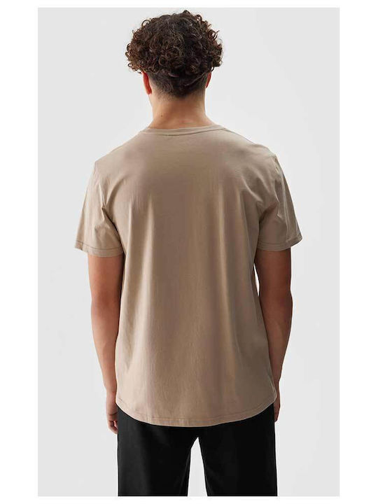 4F Men's Short Sleeve T-shirt Beige