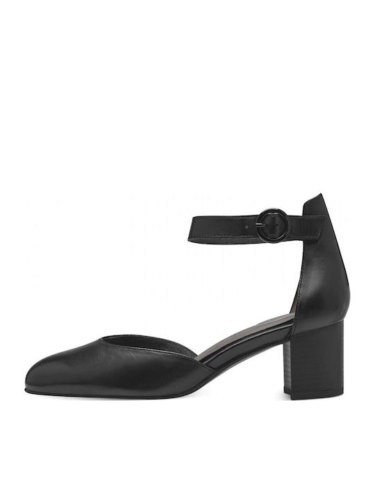 Tamaris Comfort Women's Leather Mary Jane Heel - Black 84402